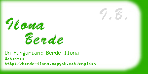 ilona berde business card